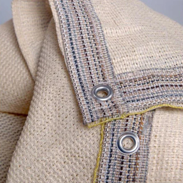 GÖLGELİK FİLE 1X14 METRE ÇİT FİLESİ %95 GÖLGE KORUMA KREM 95'LİK BAHÇE ÇİTİ HALKALI KUŞAKLI JÜT GÖLGELİK - Resim 3