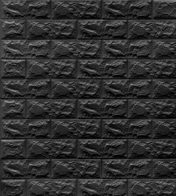 Renkli Duvarlar NW06 Siyah Tuğla Arkası Yapışkanlı Esnek Silinebilir Duvar Paneli