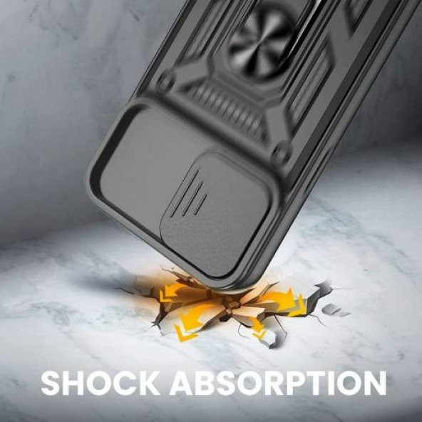 İphone 13 Pro Max Kılıf Yüzüklü Standlı Kamera Korumalı - 2
