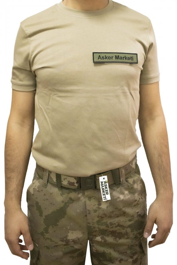 Yeni Askeri Tişört - Yeni Tsk Kamuflaj Cırt Cırtlı Peç Alanlı T-shirt