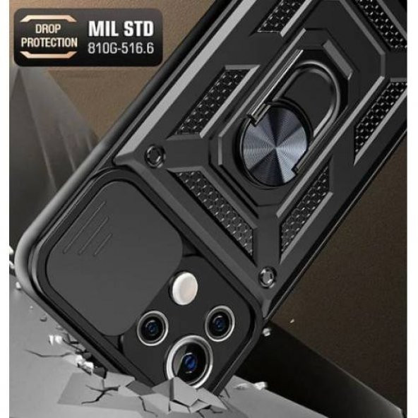 Xiaomi Mi 11 Lite Kılıf Silikon Yüzüklü Standlı Kamera Korumalı + Tam Ekran Koruyucu - 4