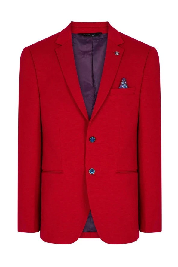 CEKMON Erkek Düğmeli İçi Astarlı Düz Renk Blazer Klasik Ceket - 8