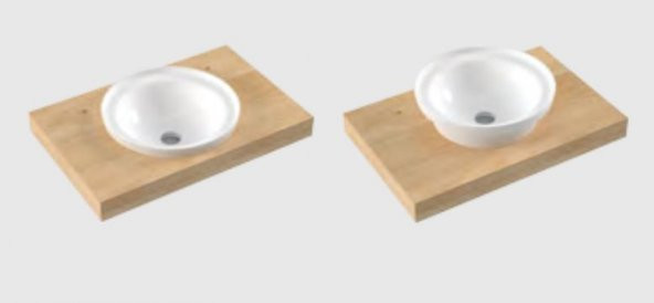 Serel Helios  46 cm Tezgah Üstü Çanak Lavabo HL35DXS110H - 3