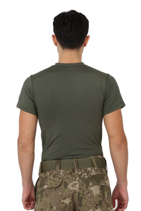 Haki Microfiber Tişört - Kısa Kol Micro T-shirt - Askeri Malzeme - 3