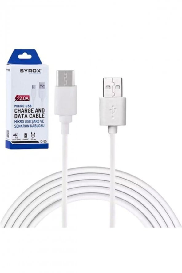 Syrox Micro Usb Şarj Data Kablosu 2a 1m C65