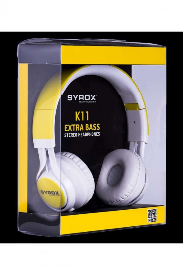 K11 Stereo Kablolu Kulaklık Sarı