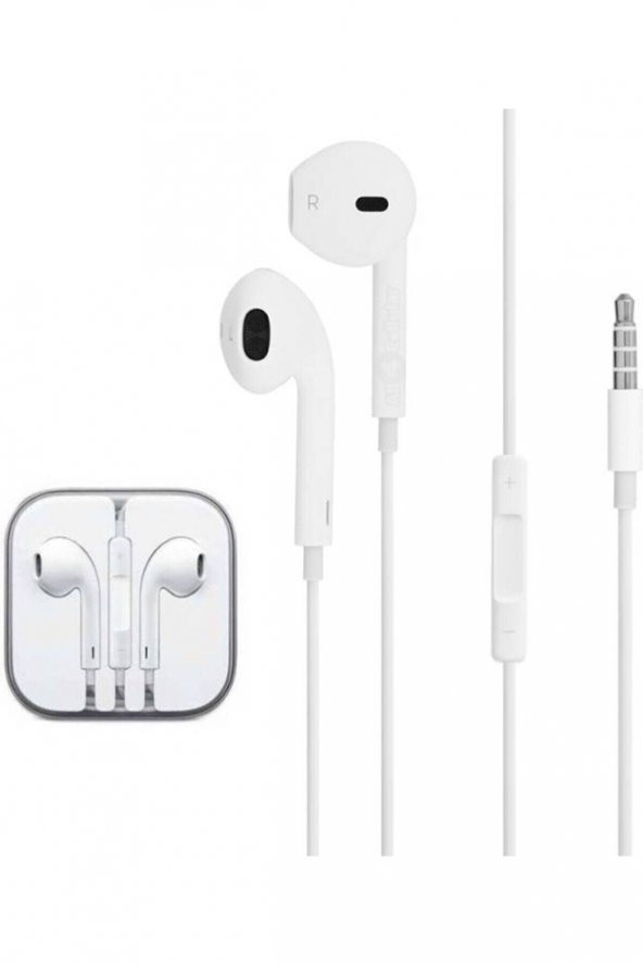 Iphone - Ios - Apple Uyumlu 3.5 Mm Jak Girişli Mikrofonlu Kulaklık Kulak Içi Earpods Tipte