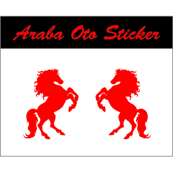 Şahlanan at oto sticker 2 adet - 2