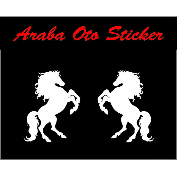 Şahlanan at oto sticker 2 adet - 3