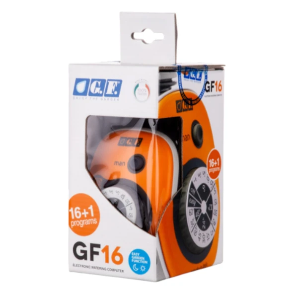 GF GF16 Kolay Elektronik Sulama Zamanlayıcısı 9V Pilli, 16 Programlı, Bahçe Sulama Kontrol Ünitesi - Resim 3