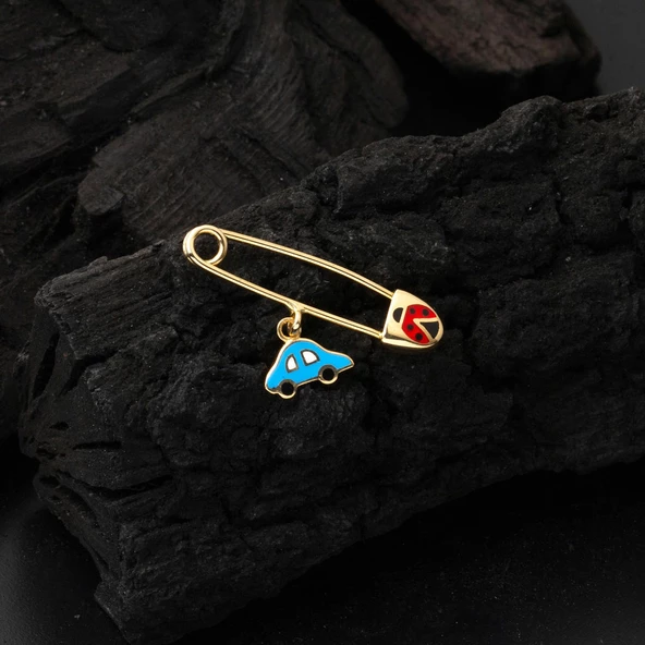 Arabalı 14 Ayar Altın Çengel İğnesi - Resim 2