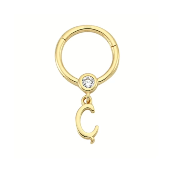 Altın Halka Harf Piercing 14 Ayar Harfler Mevcut - Resim 3