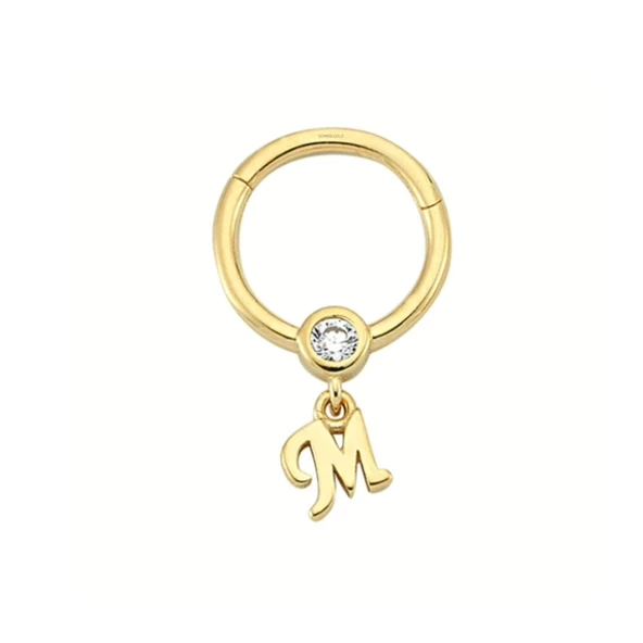Altın Halka Harf Piercing 14 Ayar Harfler Mevcut - Resim 8