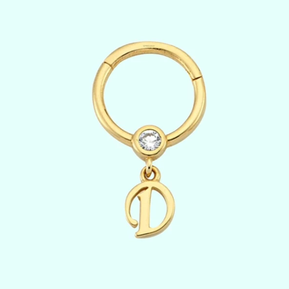 Altın Halka Harf Piercing 14 Ayar Harfler Mevcut - Resim 7