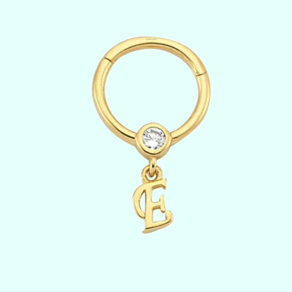 Altın Halka Harf Piercing 14 Ayar Harfler Mevcut - Resim 2