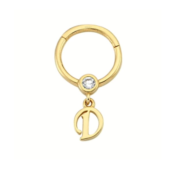 Altın Halka Harf Piercing 14 Ayar Harfler Mevcut - Resim 6