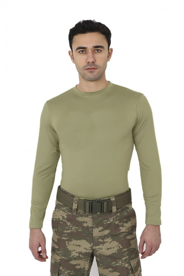 Nano Yeşili Micro Uzun Kol Asker Tişörtü - Askeri Malzeme