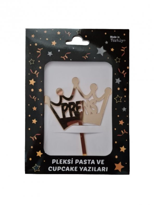 Pasta Store Gold Prens Pleksi Yazı