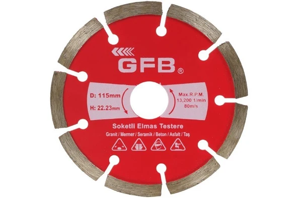 Gfb Soketli Elmas Beton -Memer Kesici 180 mm