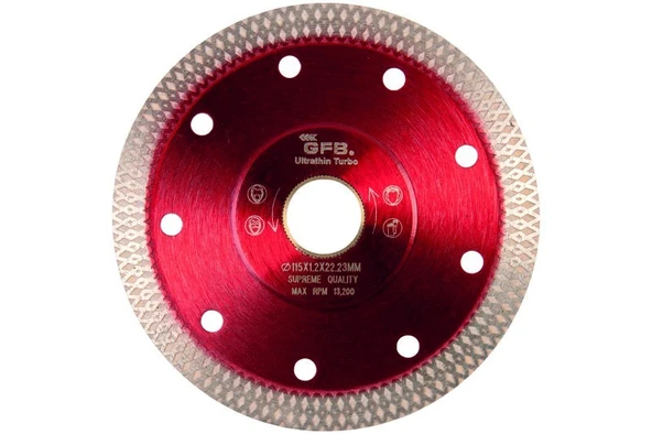 Hassas Kesim İnce Turbo Elmas Seramik - Çapraz Kesim Fayans Kesici 115 mm