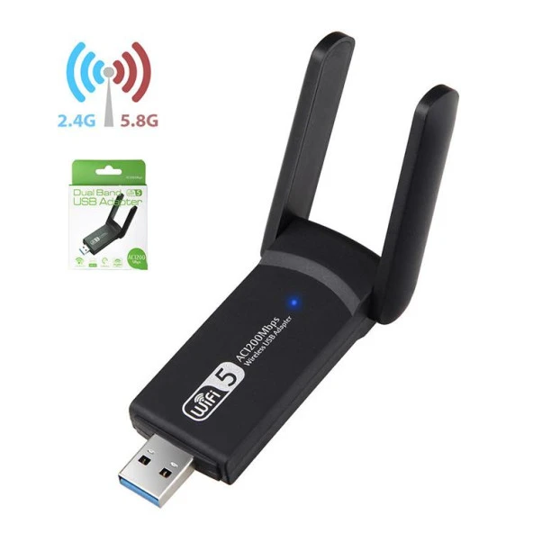 PrimeX PX-AC1200 Realtek RTL 8812BU Ac1200 USB3.0 1200Mbps Wifi Adaptör, 2.5G 5G 5.8G Wireless Adaptör, USB Wifi Alıcı - 5