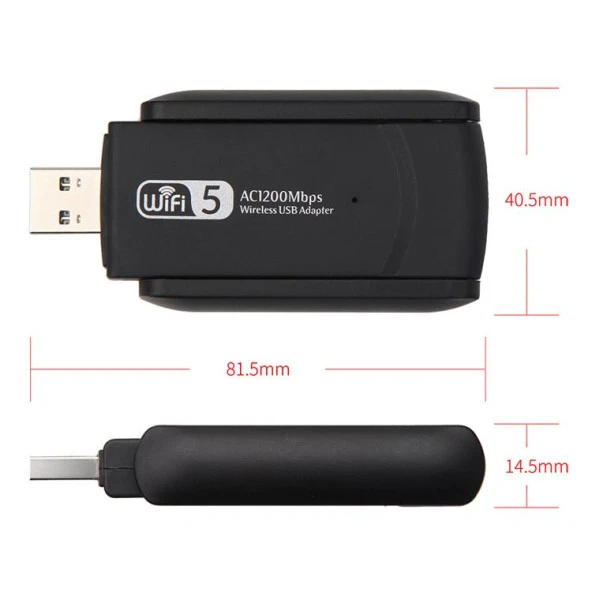 PrimeX PX-AC1200 Realtek RTL 8812BU Ac1200 USB3.0 1200Mbps Wifi Adaptör, 2.5G 5G 5.8G Wireless Adaptör, USB Wifi Alıcı - 6