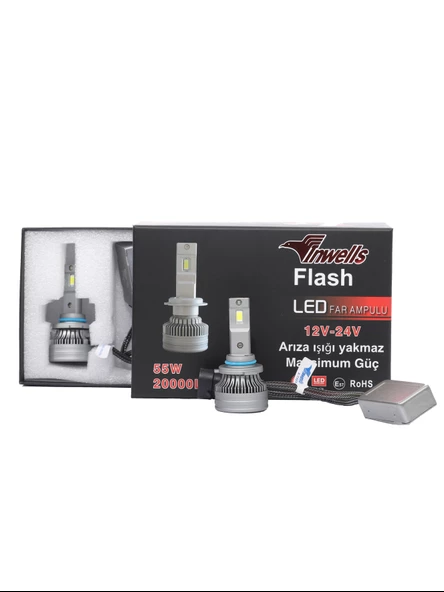 Inwells Yeni Flash Csp Led Xenon (ZENON) 9006 20,000 Lümen Arıza Işığı Yakmaz 12-24 V Uyumlu