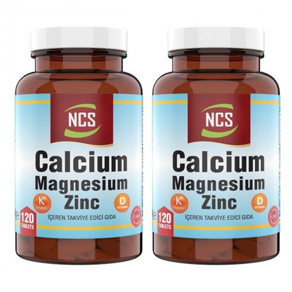 Ncs Kalsiyum Magnezyum Çinko Vitamin D-K 120 Tablet 2 Kutu