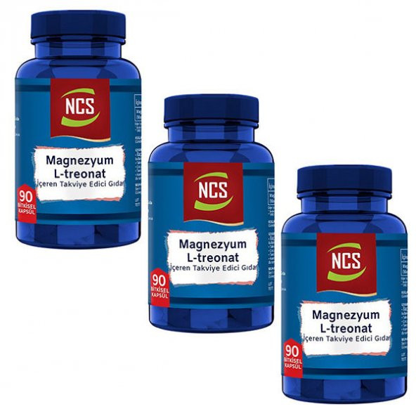 Ncs Magnezyum Magnesium L-Threonate Vejeteryan 3 x 90 Bitkisel