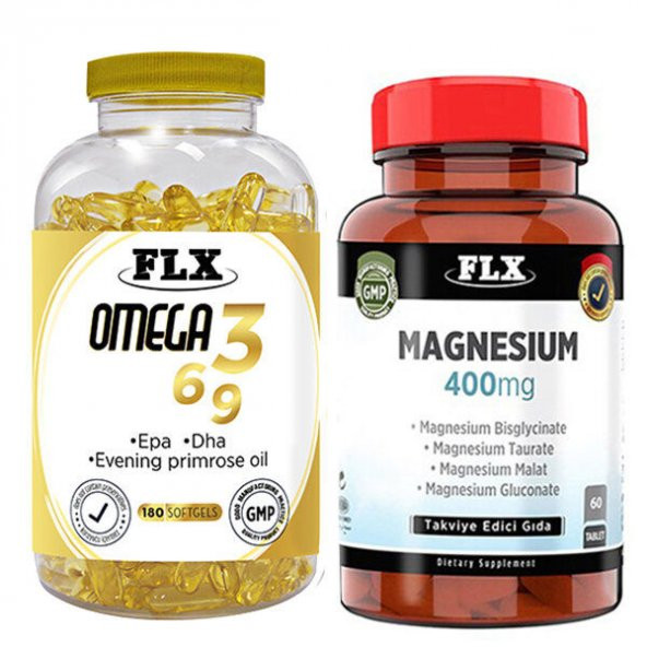 Flx Omega 3-6-9 180 Softgel + Flx Magnezyum Malat 60 Tablet