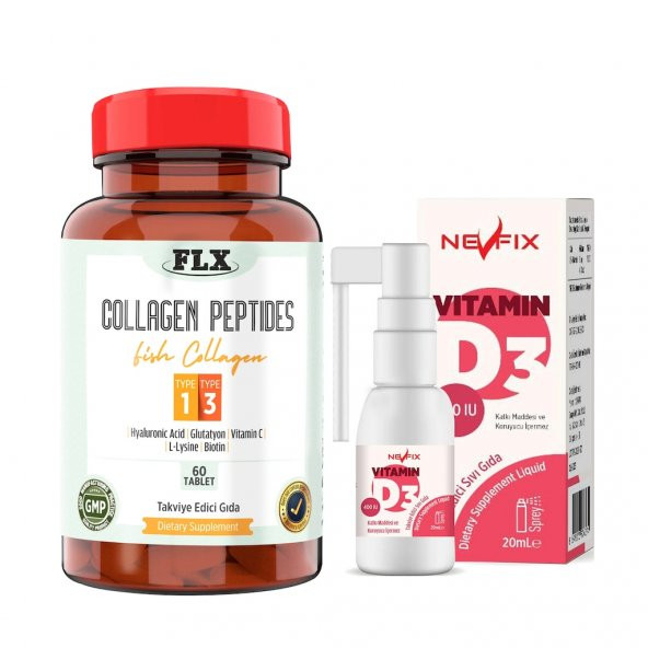 Collagen Peptides Tip 1-3 60 Tablet & Vitamin D3 400 İU 20 ML