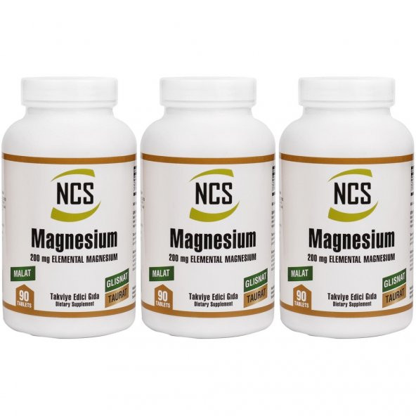 Magnesium (Magnezyum) Malat Glisinat Taurat 90 Tablet X 3 Kutu