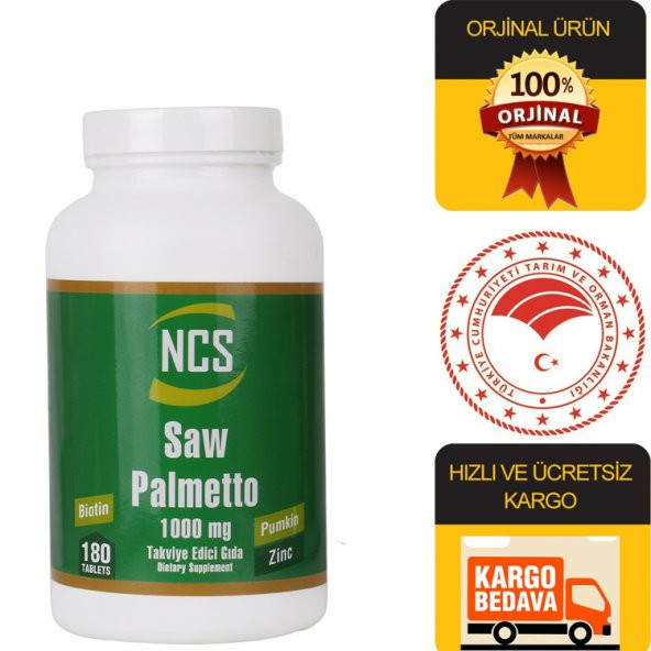 Ncs Saw Palmetto 1000 MG Pumpkin Biotin Zinc Complex 180 Tablet