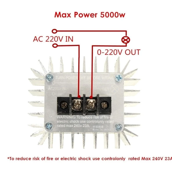 AC 220V 5000W Motor Dimmer Hız Kontrol Kartı - 3