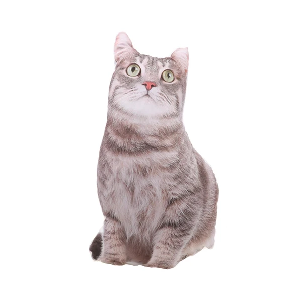 YEŞİL GÖZLÜ KAHVE KEDİ PELUŞ YASTIK