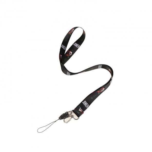 SİYAH JOKER TASARIM BOYUN ASKI İPİ