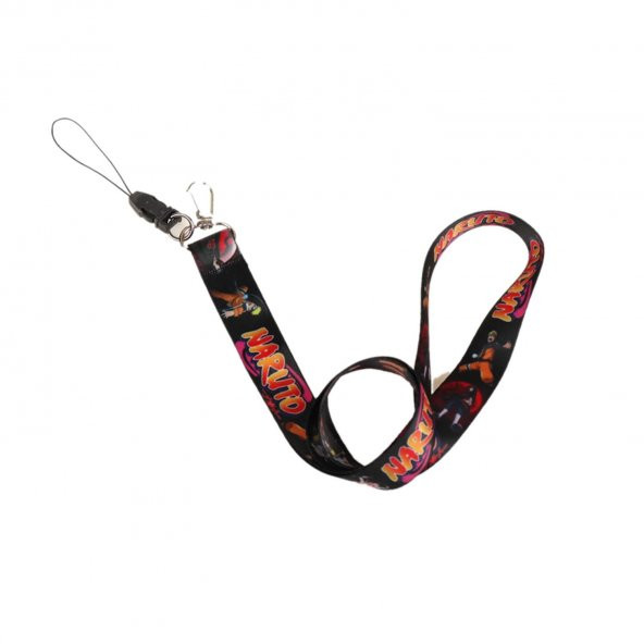 SİYAH NARUTO TASARIM BOYUN ASKI İPİ