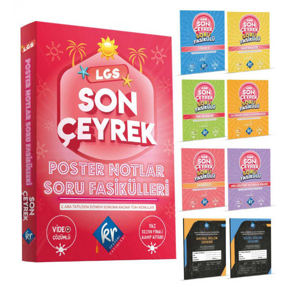 LGS Son Çeyrek Poster Notlar Soru Fasikülleri (4. Çeyrek) KR Akademi Yayınları