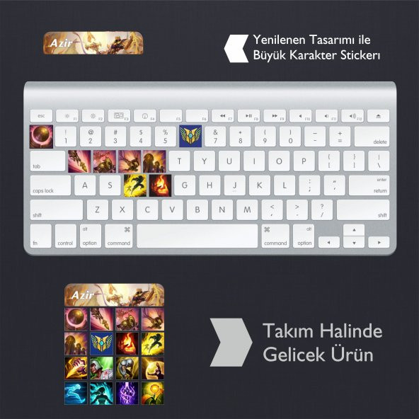 Azir: Klavye Sticker Set