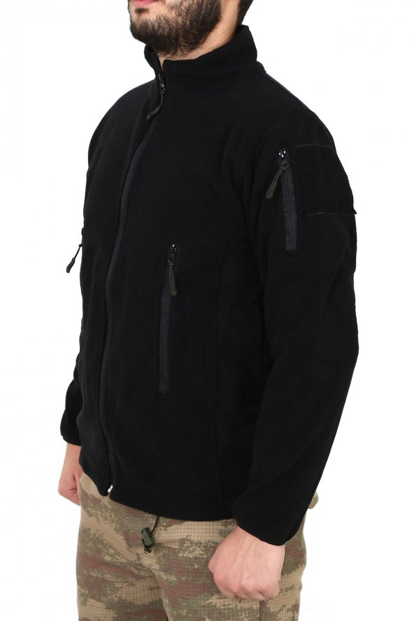 Outdoor Erkek Siyah Polar Hırka - Tactical Mont - 3