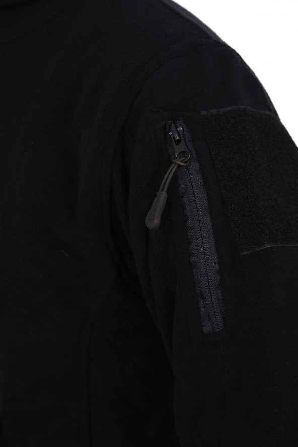 Outdoor Erkek Siyah Polar Hırka - Tactical Mont - 5