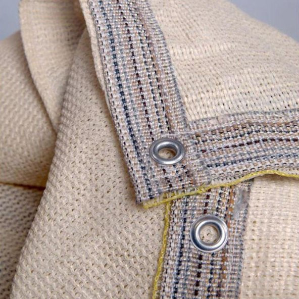GÖLGELİK FİLE 1,5X12 METRE ÇİT FİLESİ 95 GÖLGE KORUMA KREM 95LİK BAHÇE ÇİTİ HALKALI KUŞAKLI JÜT GÖLGELİK - 3