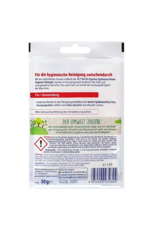 Bulaşık Makinası Ekspres Hijyenik Kireç Çözücü Ve Temizleyicisi 3 1 30g. - 2