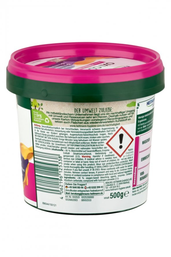 Pure Renkli Çamaşırlar İçin Oxi Güçlü Deterjan 500g - 2