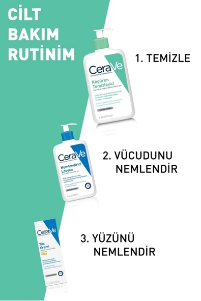 CERAVE Köpüren Temizleyici Seramid İçerikli Normal & Yağlı Ciltler Yüz Vücut 236ml - 7