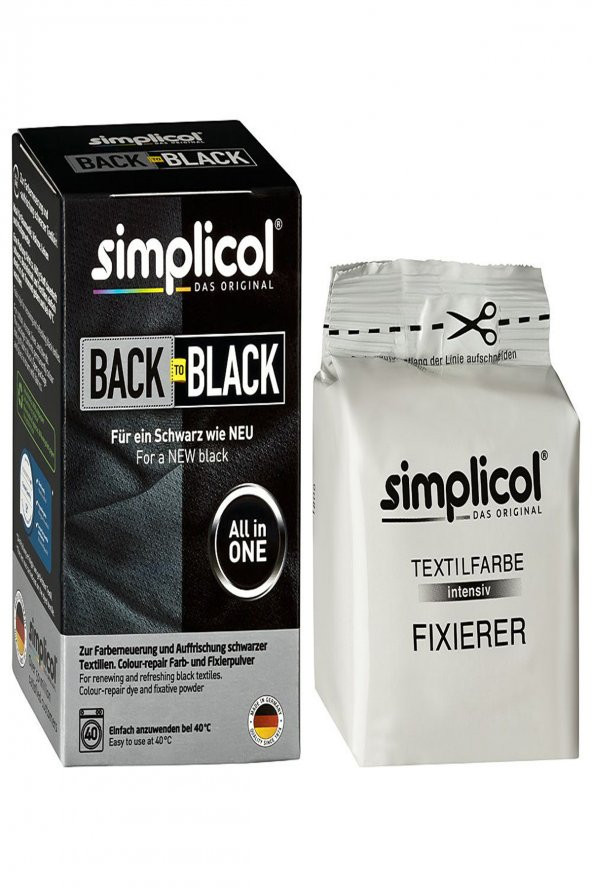Simplicol Toz Siyah Tekstil Kumaş Boyası ve Renk Tazeleme Canlandırma Kot Canvas Keten T-Shirt 400 gr - 2