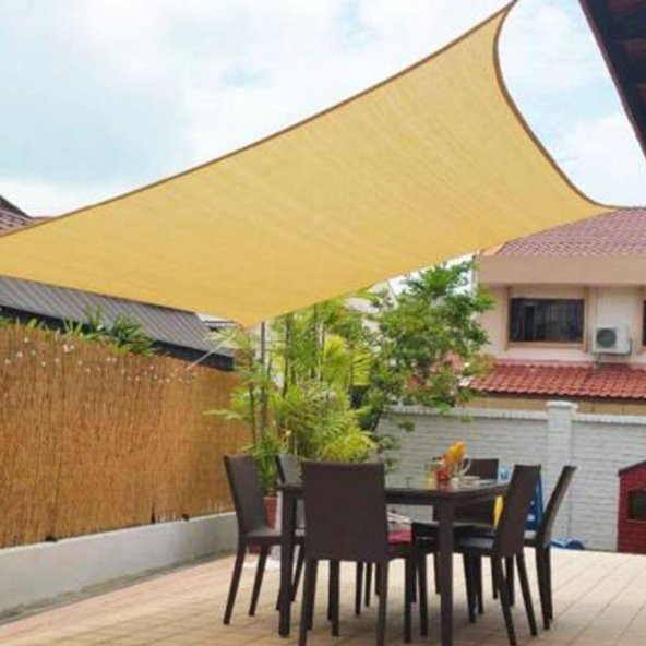 GÖLGELİK FİLE 4x5 METRE ÇİT FİLESİ 95 GÖLGE KORUMA KREM 95LİK BAHÇE ÇİTİ HALKALI KUŞAKLI JÜT GÖLGELİK - 4