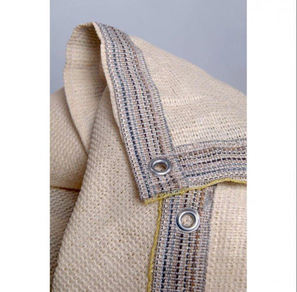 GÖLGELİK FİLE KREM 4x9 METRE ÇİT FİLESİ 95 GÖLGE KORUMA KREM 95LİK BAHÇE ÇİTİ HALKALI KUŞAKLI JÜT GÖLGELİK - Resim 7