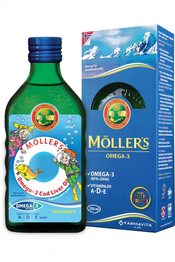 MOLLERS Tutti-frutti Aromalı Omega-3 Balık Yağı Şurubu 250 ml
