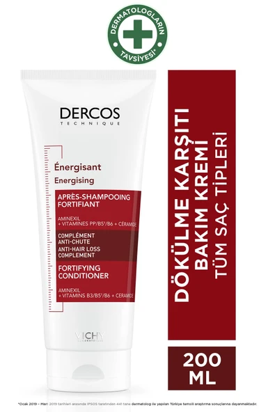 VICHY Dercos Energisant Saç Dökülmesi Karşıtı Saç Kremi 200 ml 3337875678094